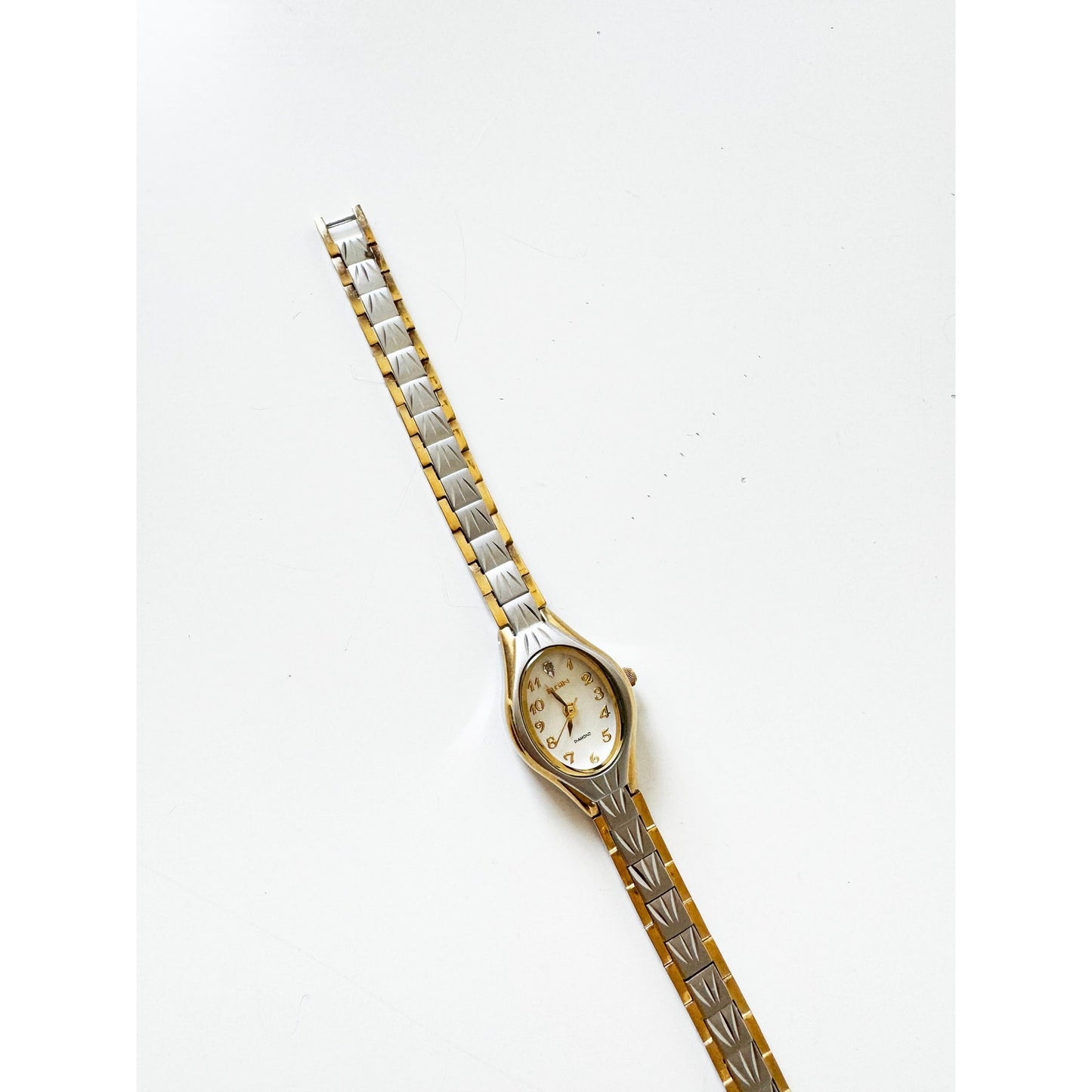 Vintage Two Tone Watch with Band Detail l Elgin