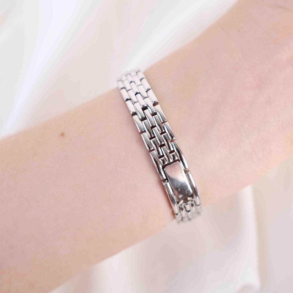 Vintage Anne Klein Watch with a Bedazzled Face - Silver Bracelet (Working Battery)