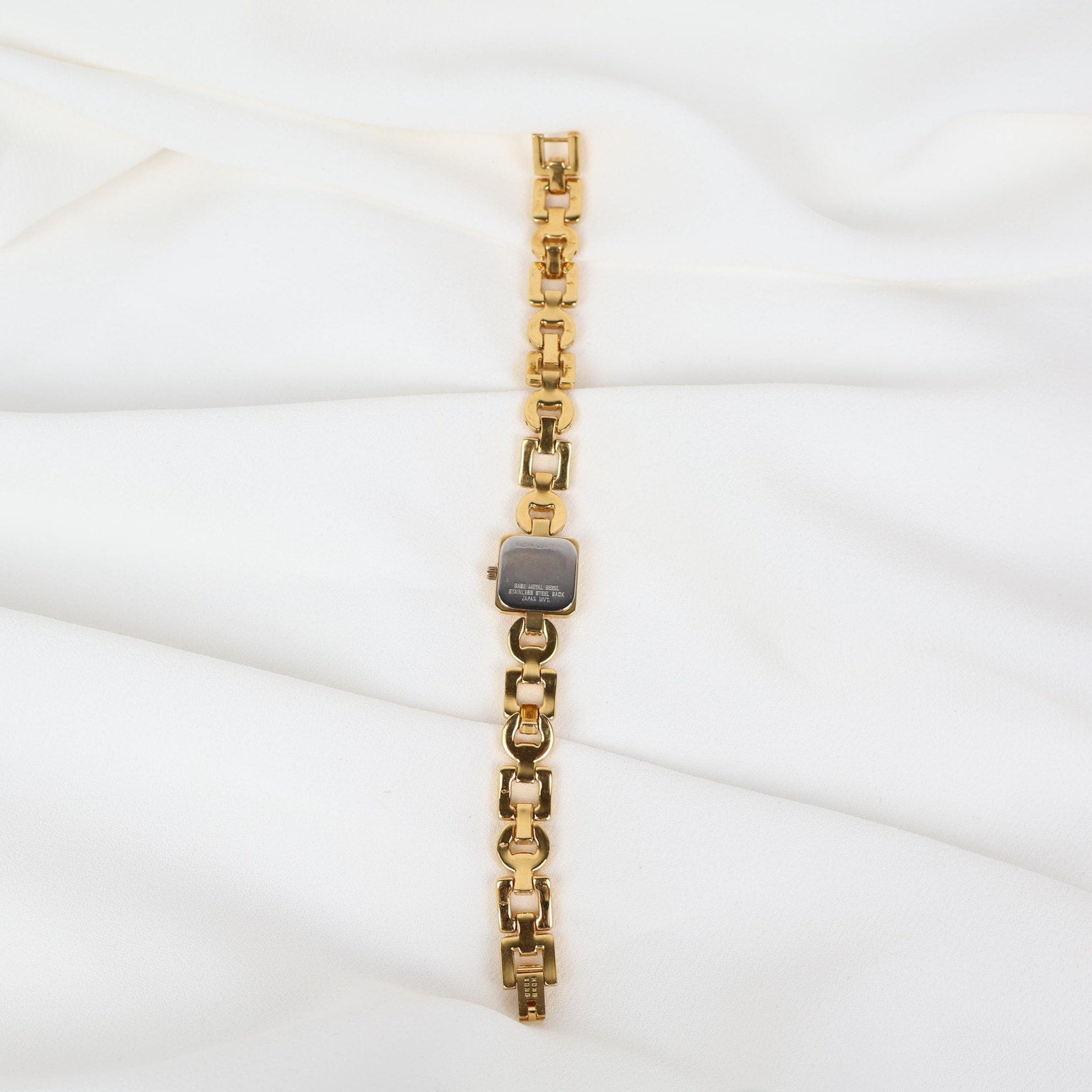 Stunning Vintage Gold Tone Bulova Watch with Square Face