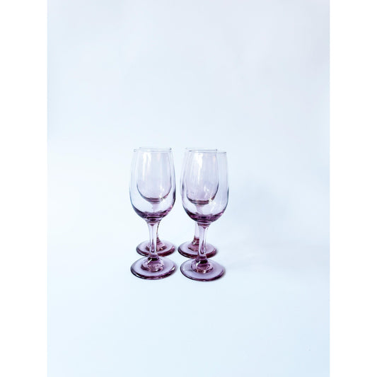 Vintage Modern Set of 4 Glasses | Light Pink Wine Glassware