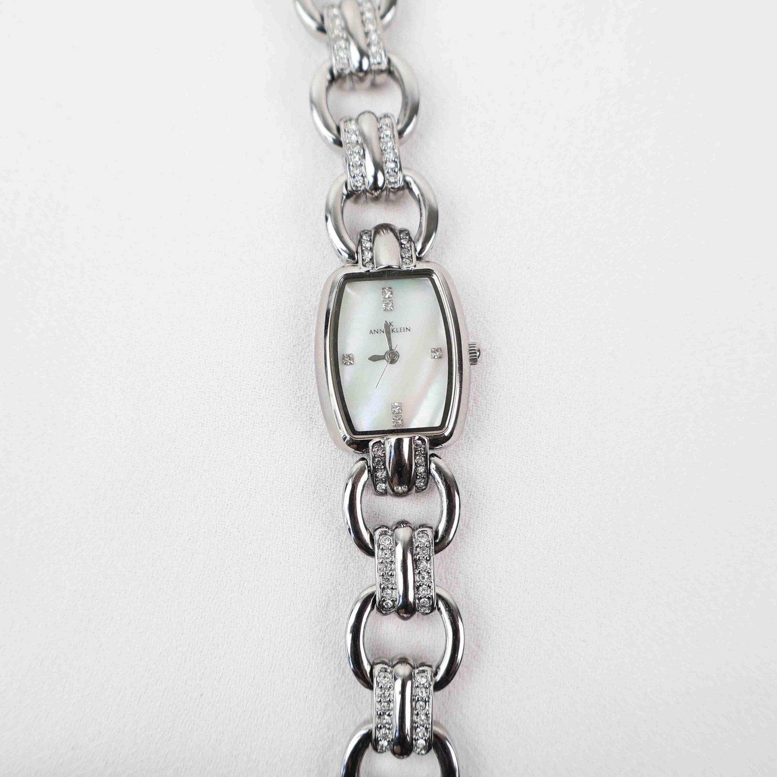 Vintage Anne Klein Rectangle Face Watch – Silver Tone Bracelet (Working Battery)