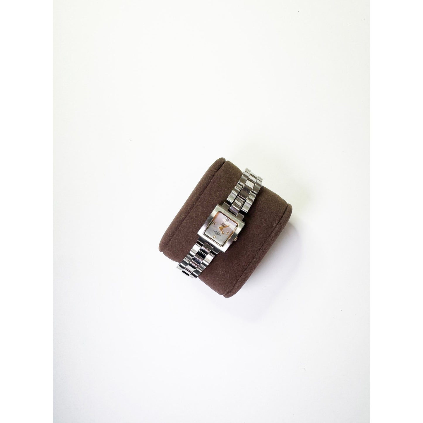 Vintage Two Tone Silver Watch with Square Face Details l Anne Klein