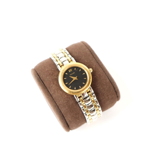 Vintage Two Toned Watch with Black Round Face | PULSAR