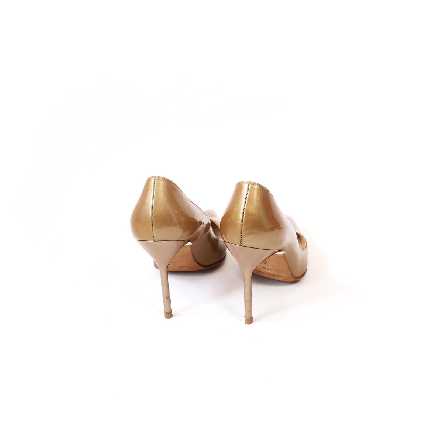 Vintage Gold Tone Patent Leather Manolo Blahnik Heels | EU 37 1/2
