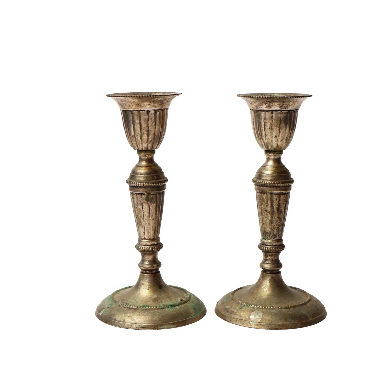 Vintage Brass Candlestick Holder Pair
