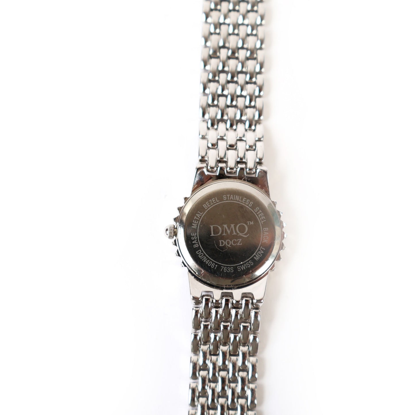 Vintage Silver Watch with Light Blue Round Face | DMQ