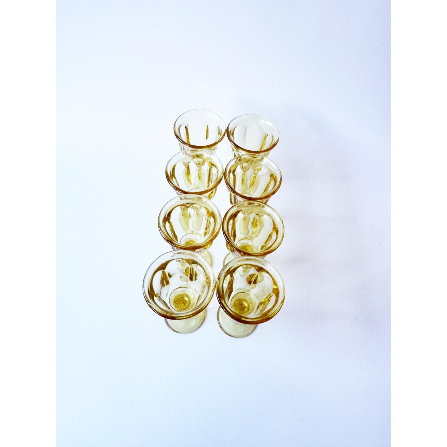 Vintage Yellow Impression Glass Barware | Pretty Yellow Wine Glasses | Eclectic Glassware