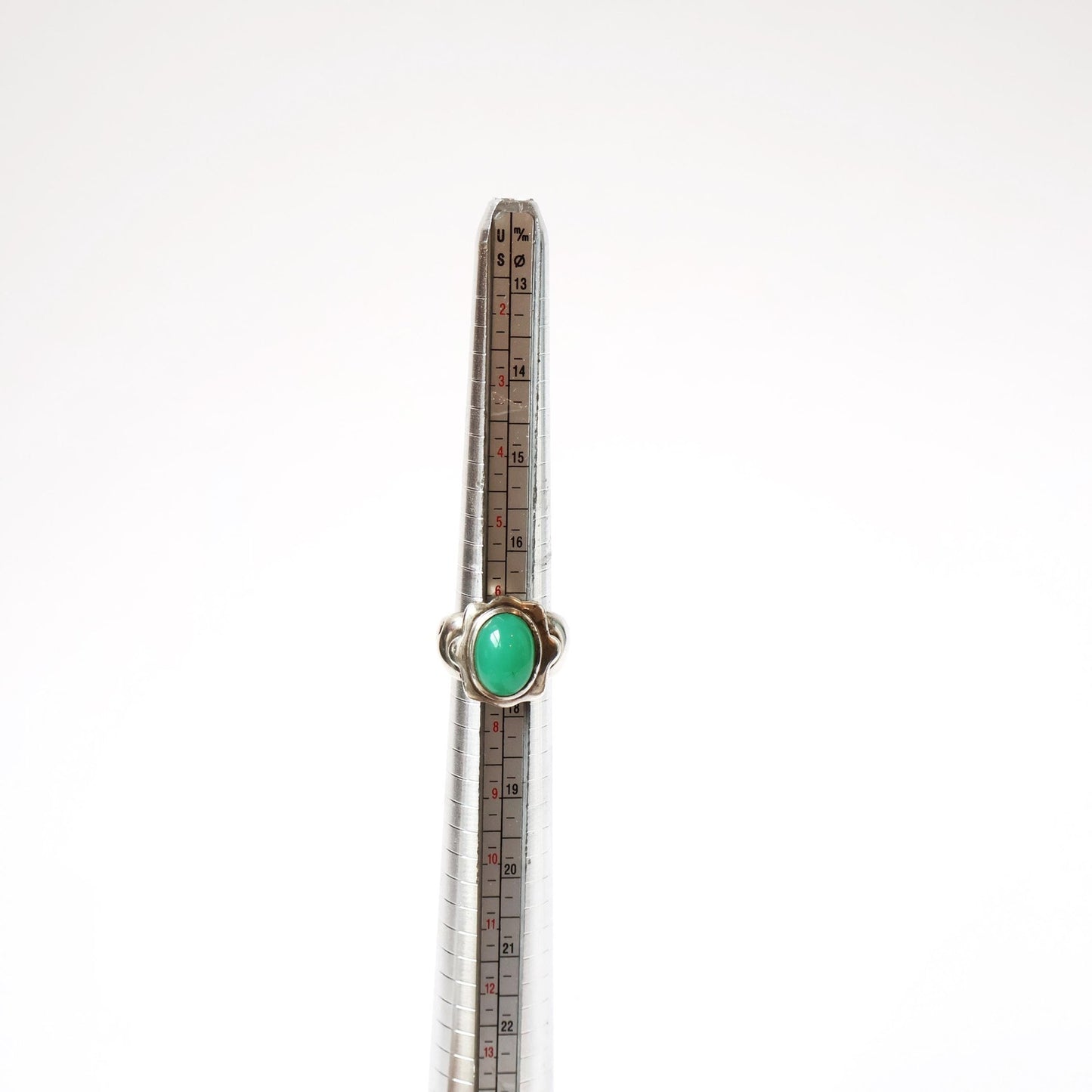 Vintage Sterling Chrysoprase Ring - 925 - Size 7US