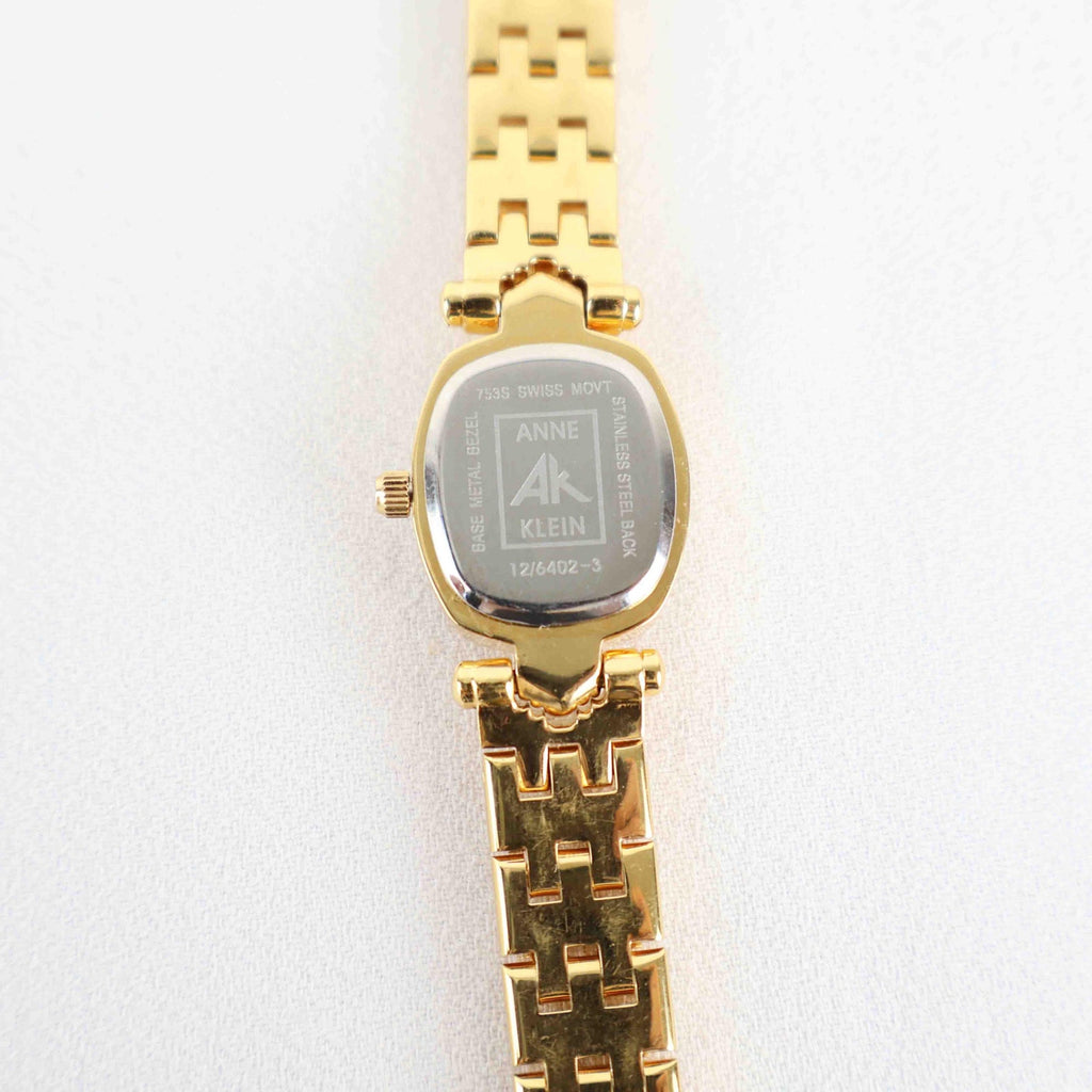 Vintage Anne Klein Oval Face Watch – Gold Tone Rope Style Bracelet (Working Battery)