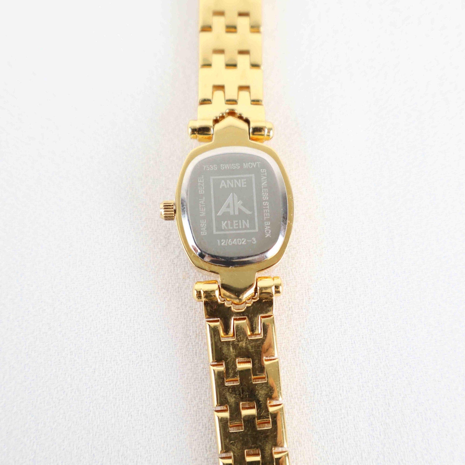 Vintage Anne Klein Oval Face Watch – Gold Tone Rope Style Bracelet (Working Battery)