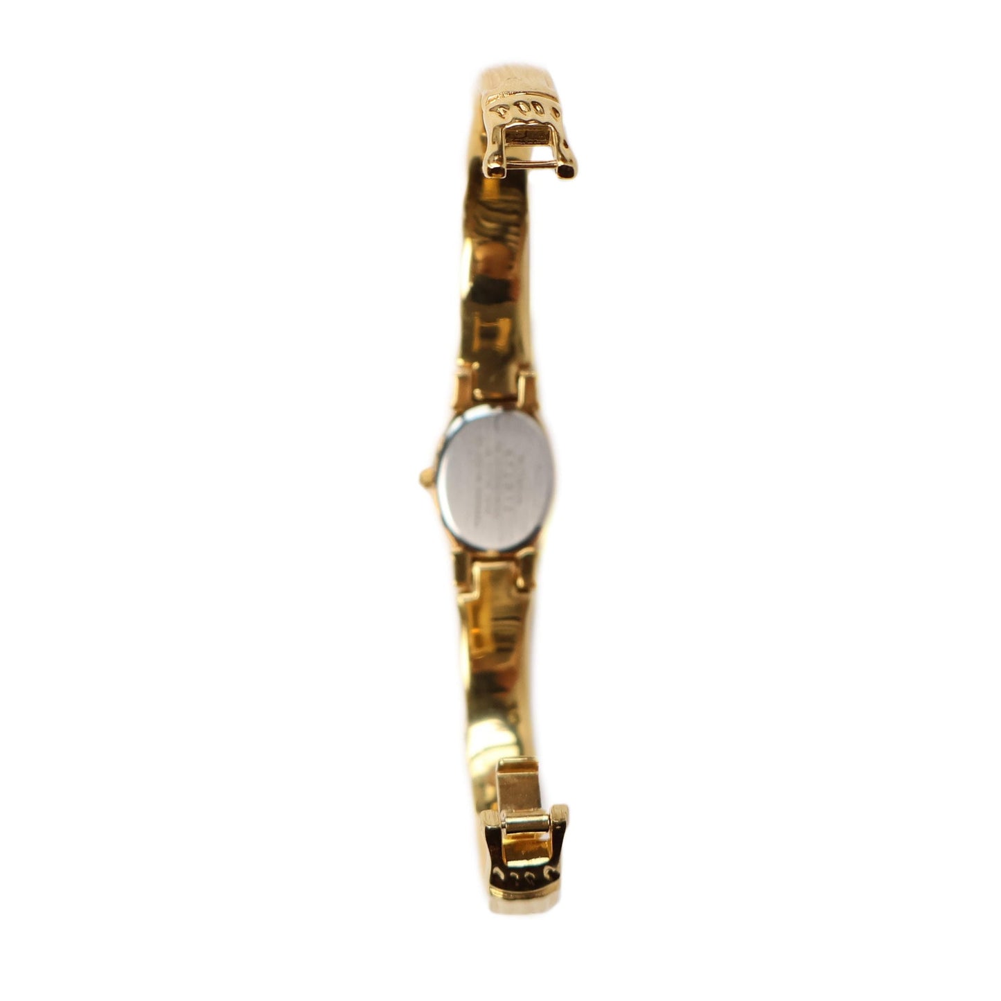 Vintage Gold Cuff Watch with Black Oval Face | CITIZEN