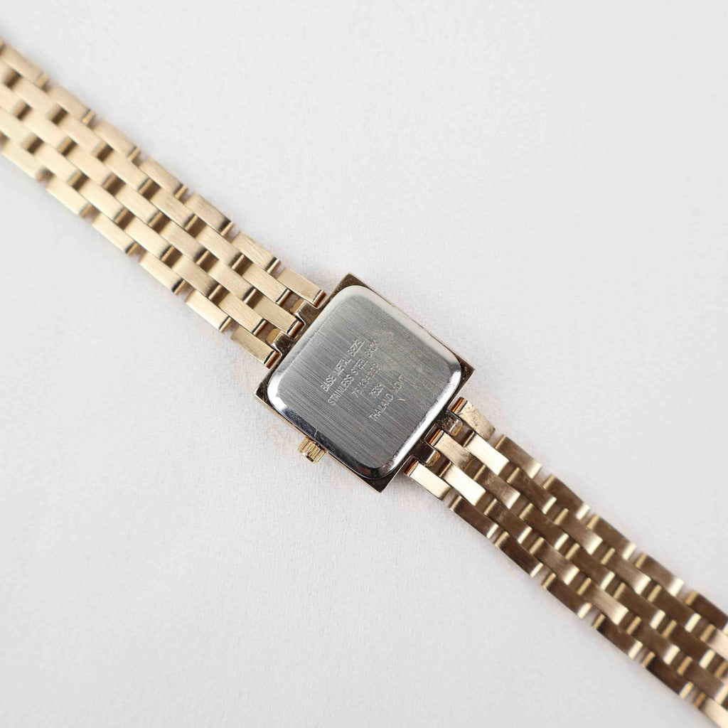 Vintage Armitron Square Face Watch – Gold Tone Bracelet (Working Battery)