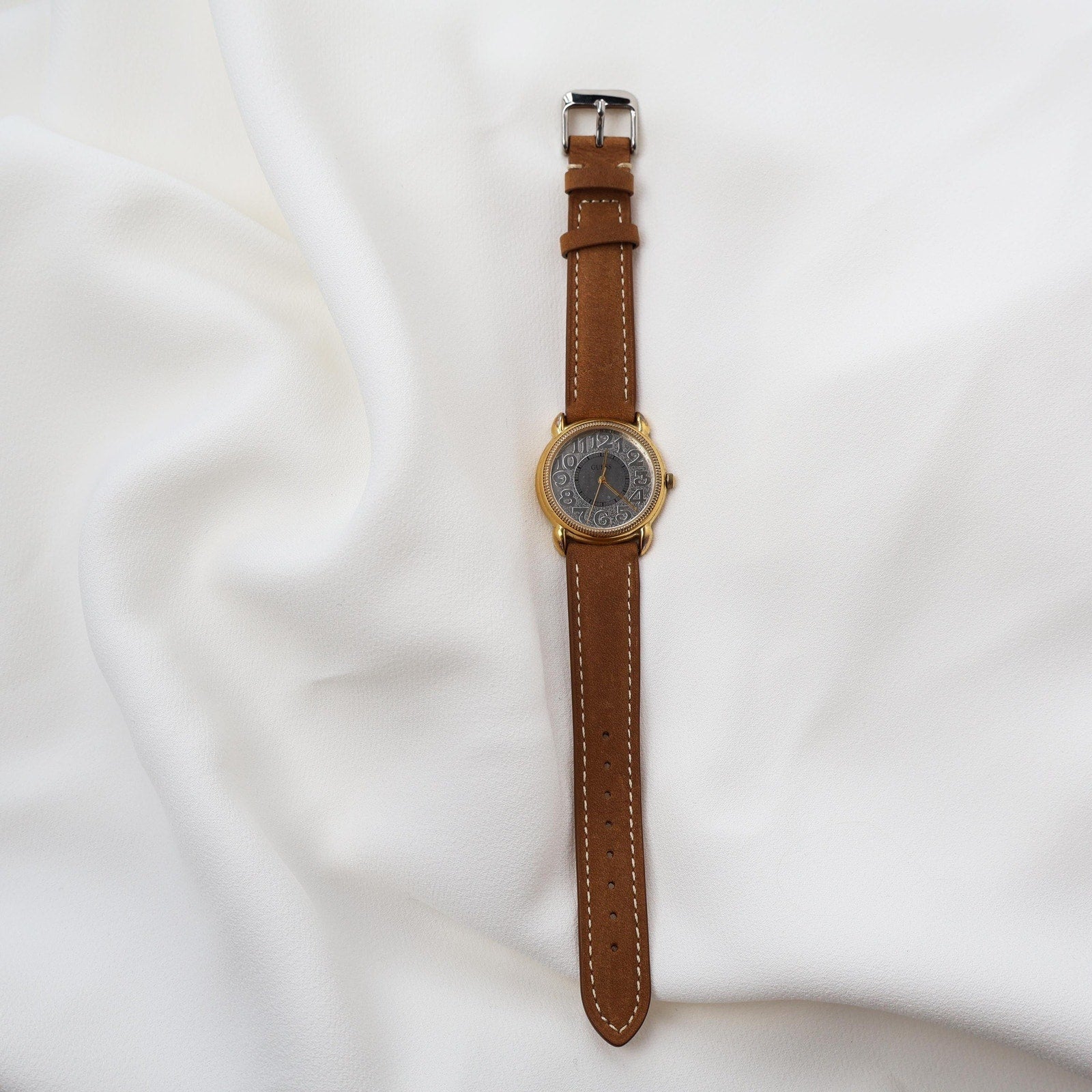 Vintage Guess Brown Leather Band Watch