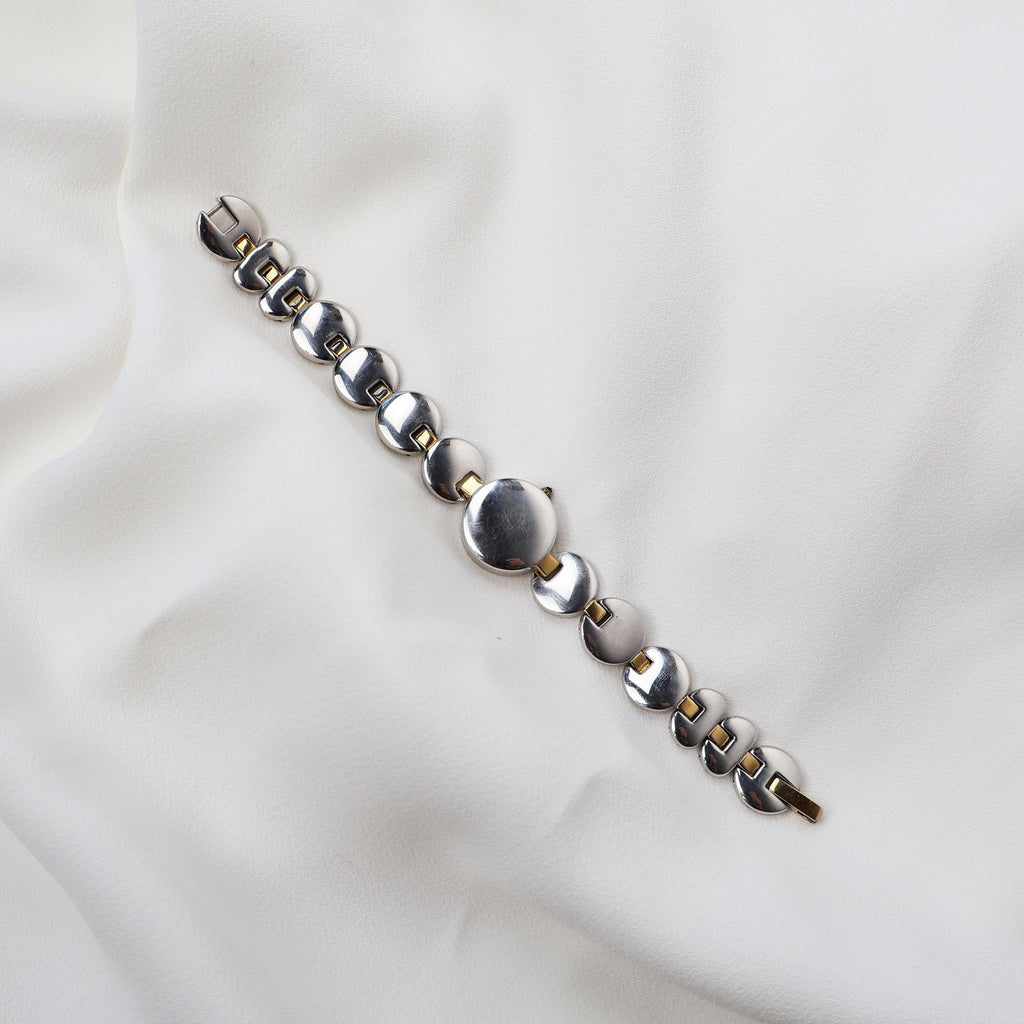 Vintage Two Tone Anne Klein Cocktail Watch With Peak a Boo Face