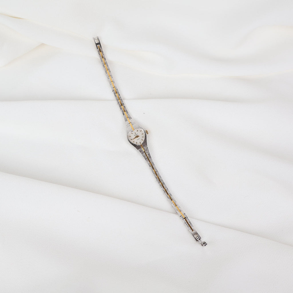 Vintage Two Tone Amitron Watch with a Heart Shaped Face