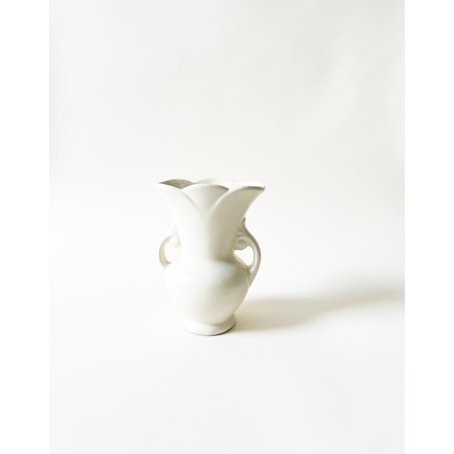 Vintage Classic Cream Pottery Small Vase | USA Made