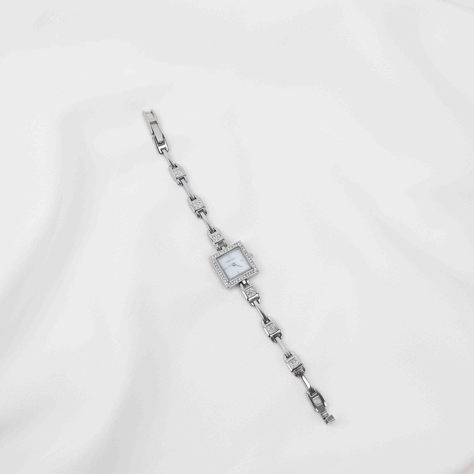 Vintage Anne Klein Square Face Watch – Silver Tone Bracelet (Working Battery)