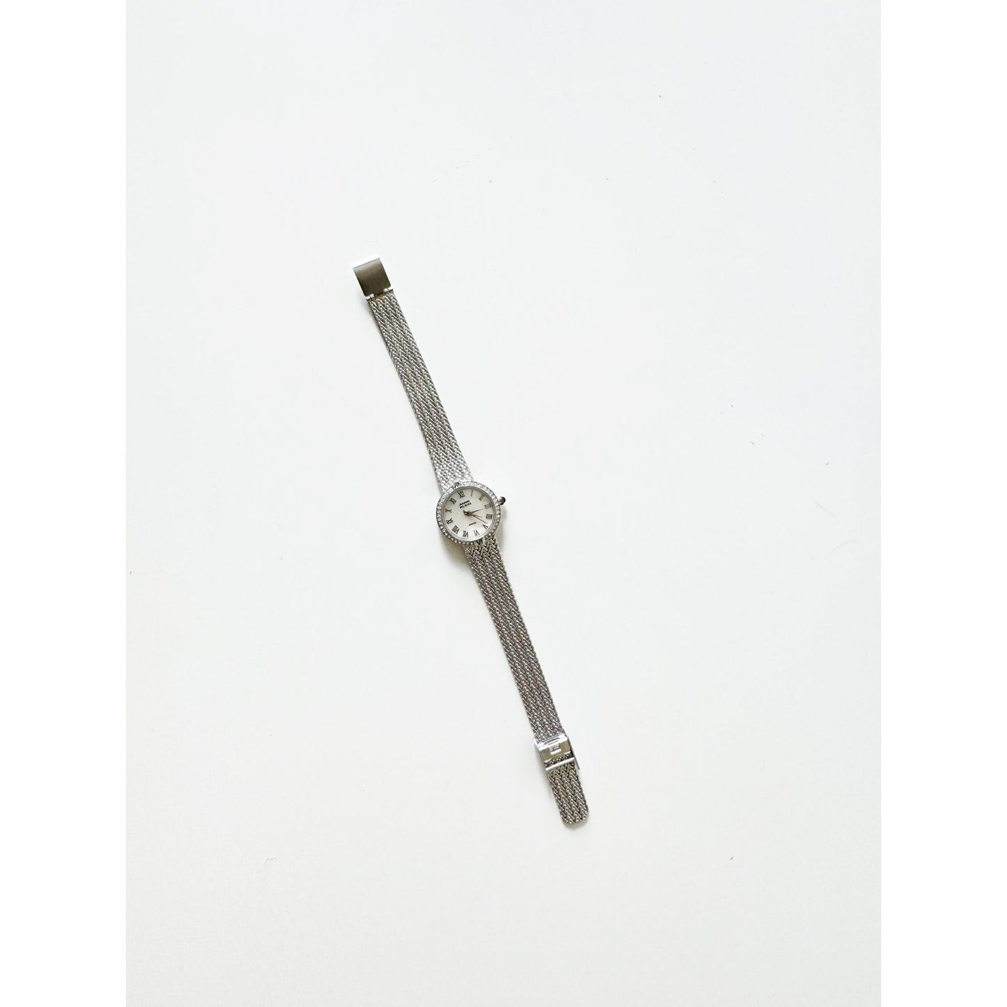 Vintage Silver Watch with Crystal Details l Anne Klein