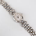 Vintage Silver Anne Klein Watch with an Oval Shaped Face