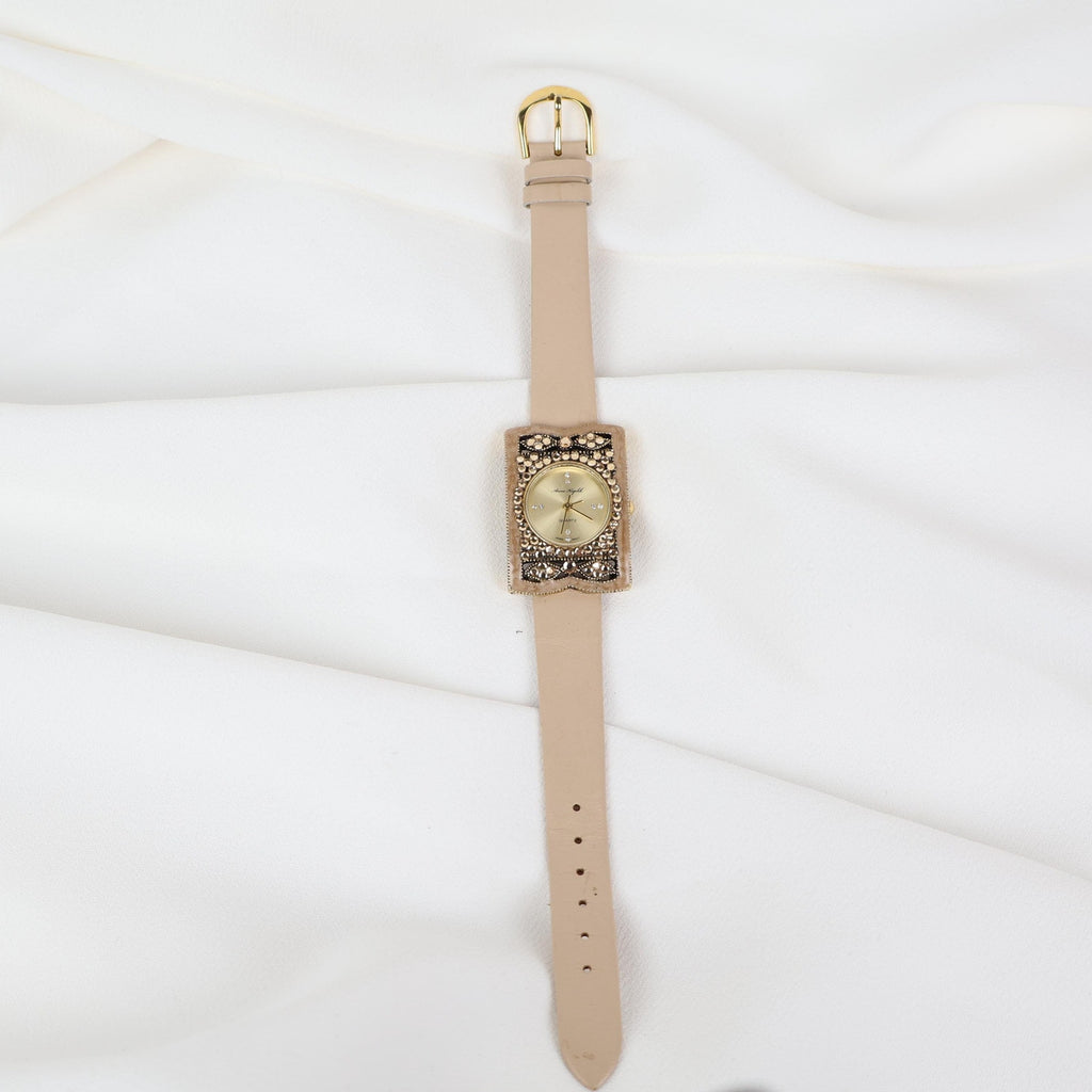 Vintage Anne Koplik Watch with Nude Leather Strap
