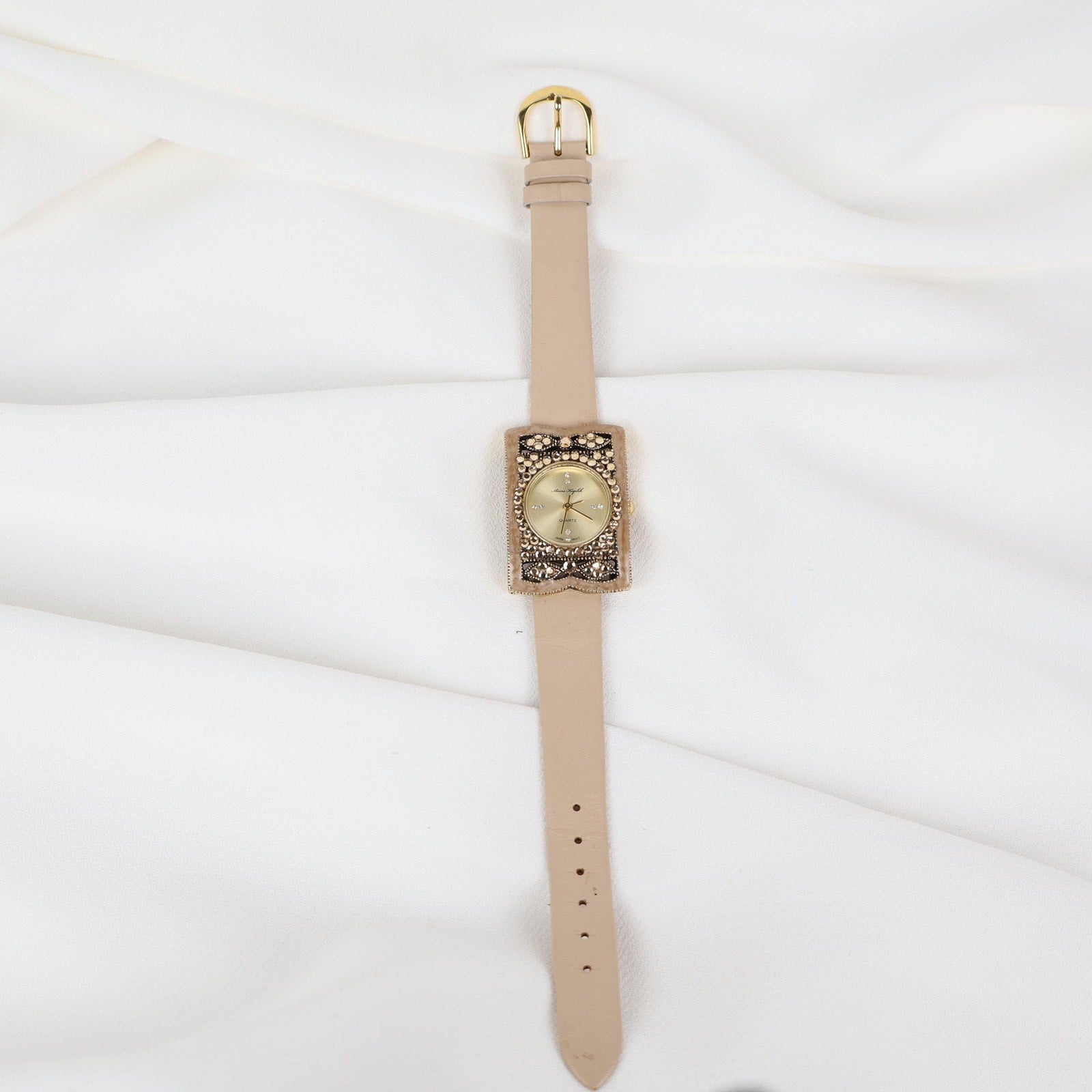 Vintage Anne Koplik Watch with Nude Leather Strap