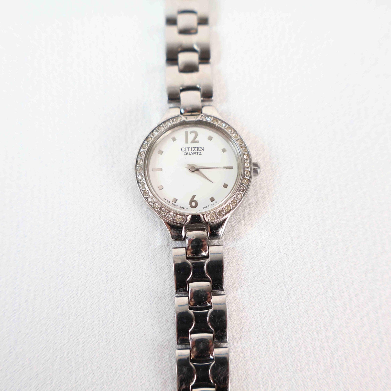 Vintage Silver Citizen Watch with Round Face, Japanese Movement