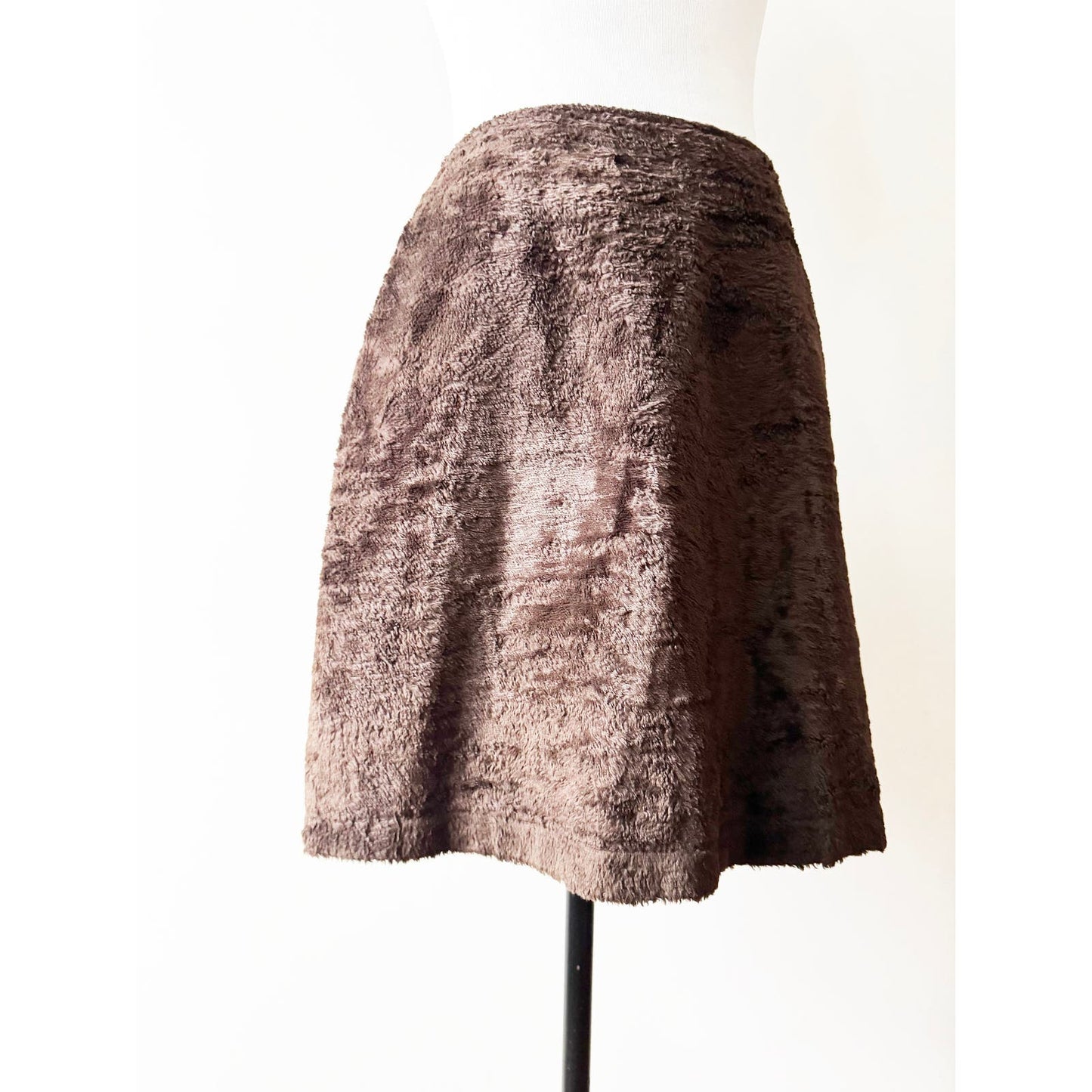 Y2k ANNA SUI Fuzzy Brown Skirt | Size US 6