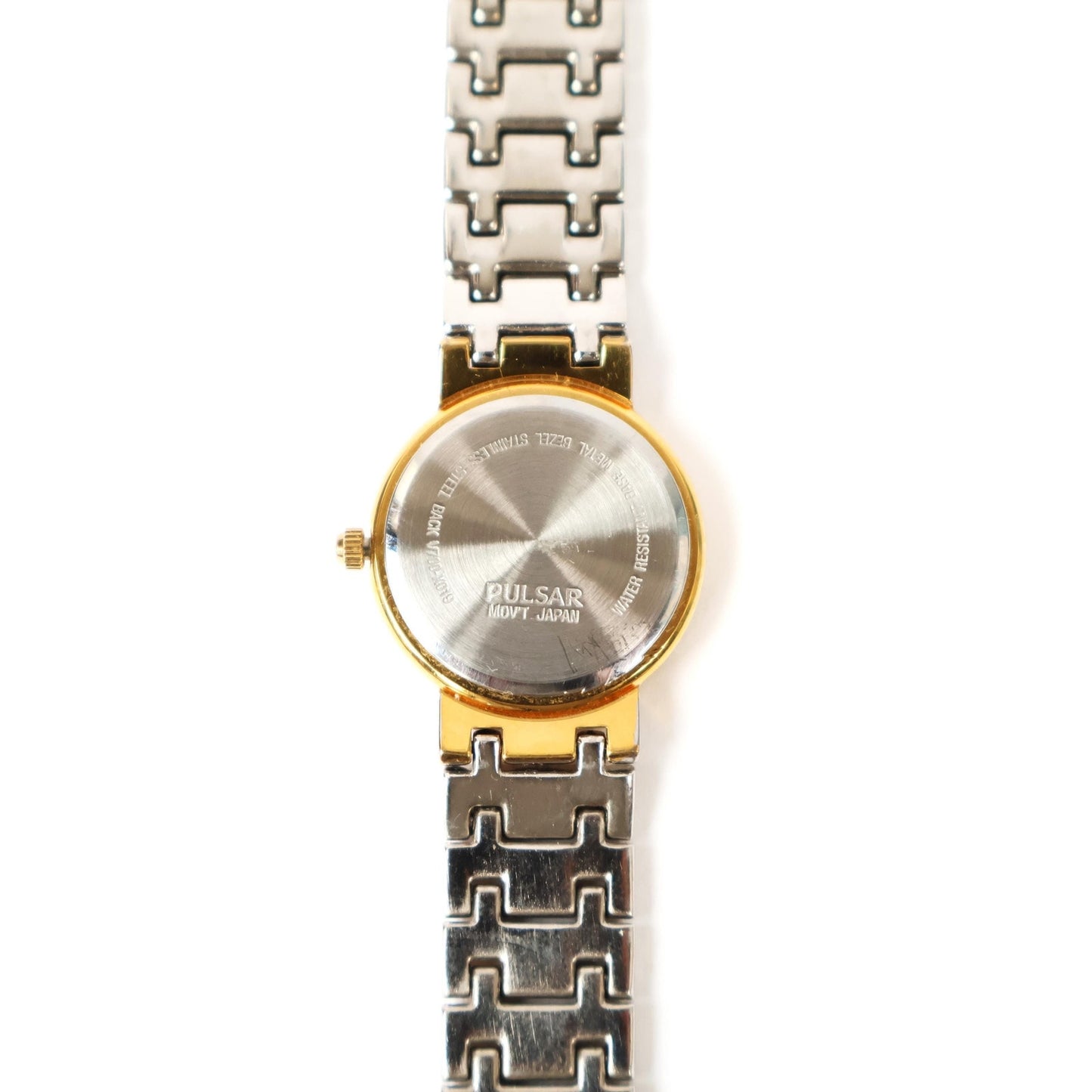 Vintage Two Toned Watch with Black Round Face | PULSAR