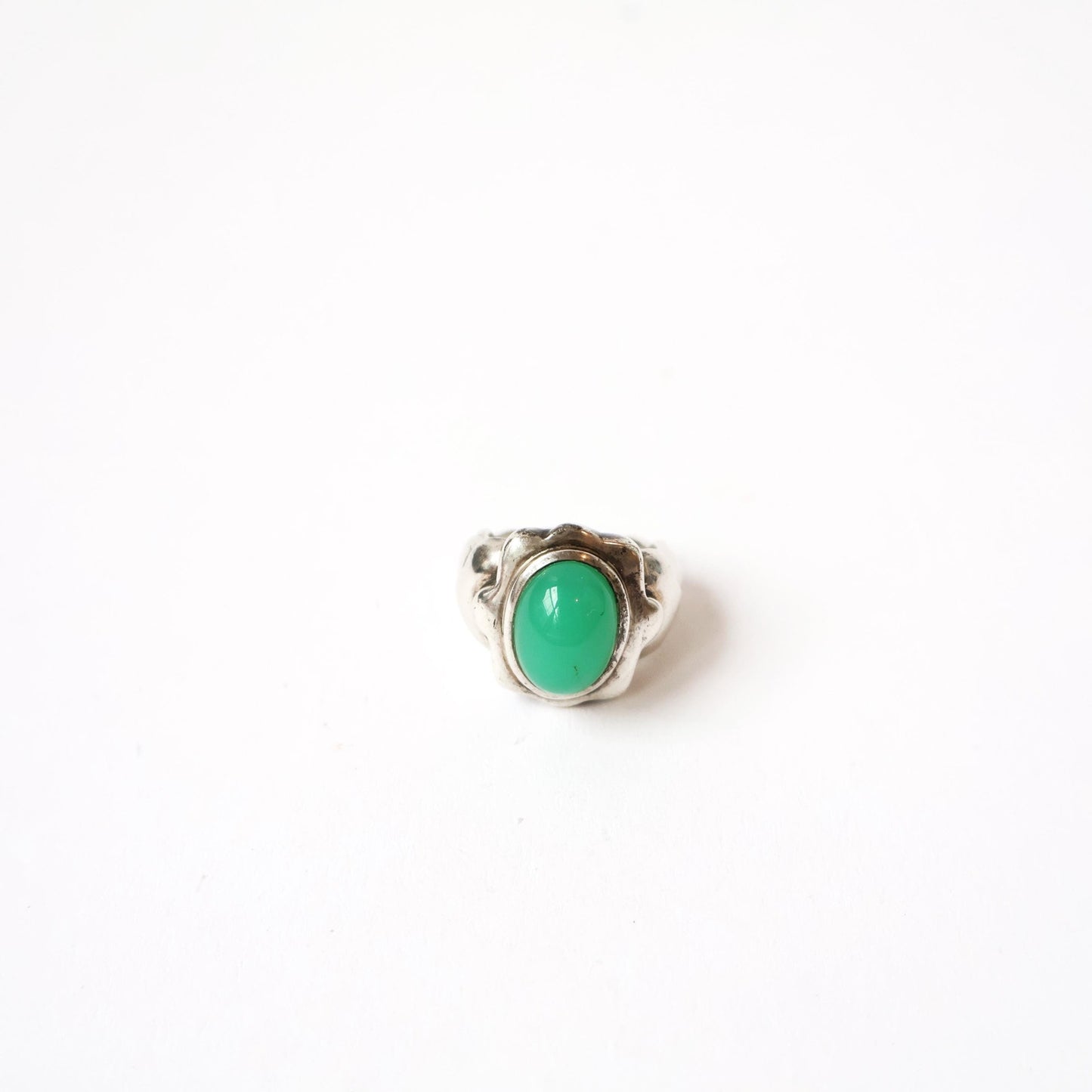 Vintage Sterling Chrysoprase Ring - 925 - Size 7US
