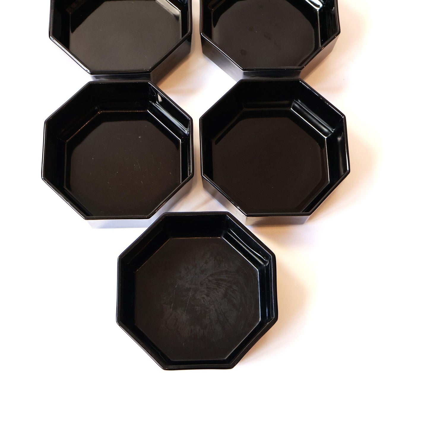 Vintage Black Octagonal Bowl Set