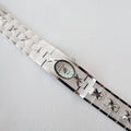 Vintage 18k White Gold Plated Christian Gold Star Engraved Watch