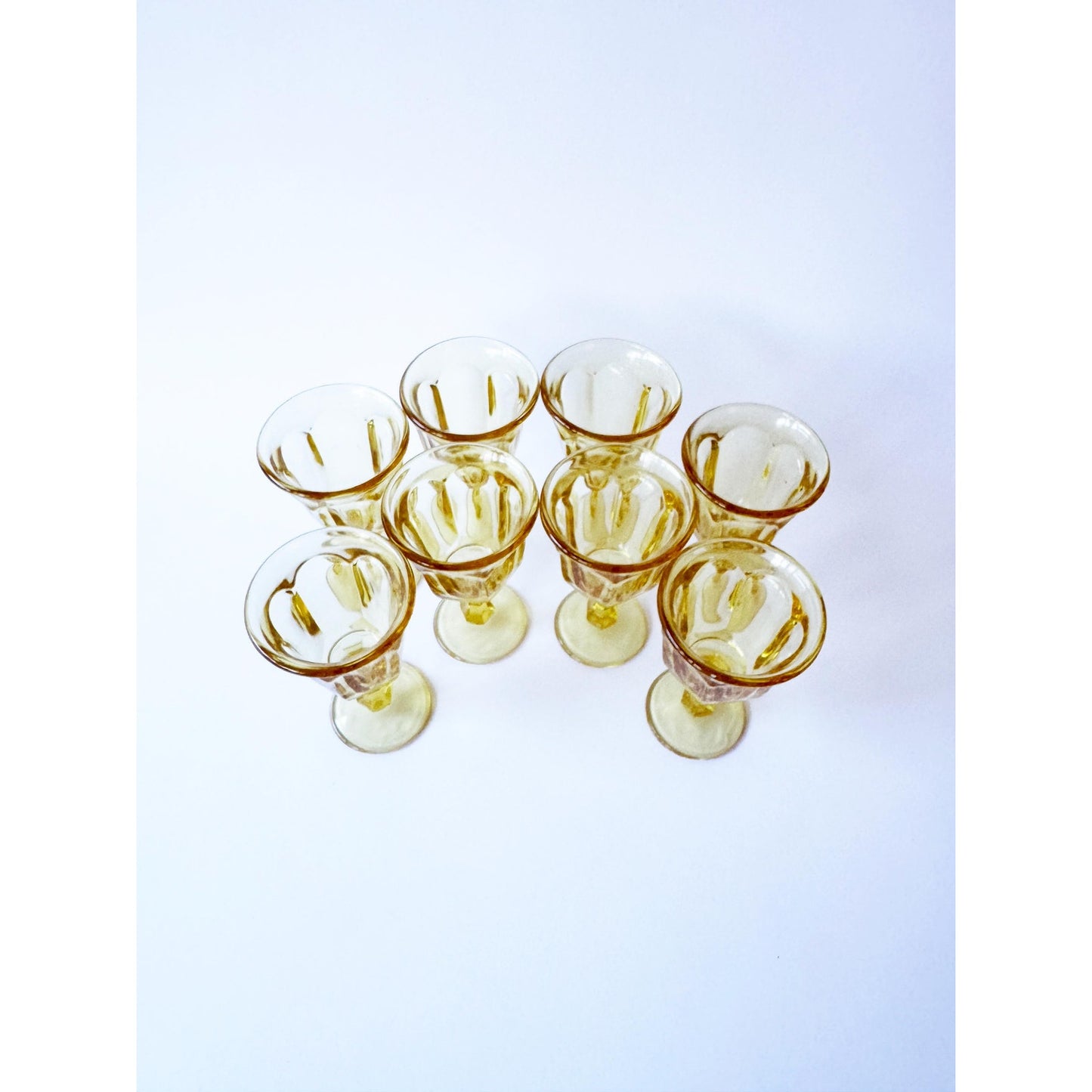 Vintage Yellow Impression Glass Barware | Pretty Yellow Wine Glasses | Eclectic Glassware