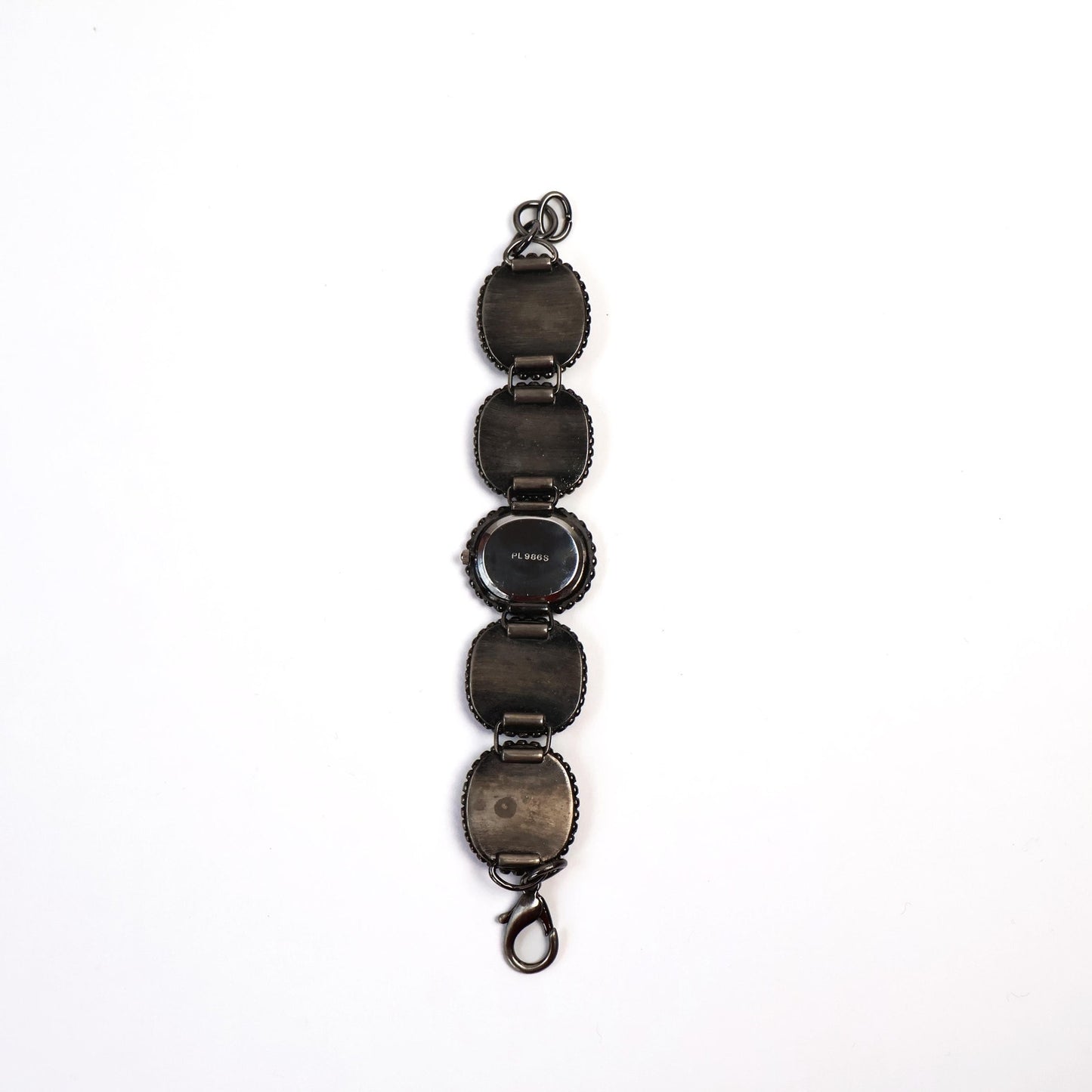 Vintage Silver and Red Watch with White Rectangle Face | QUARTZ