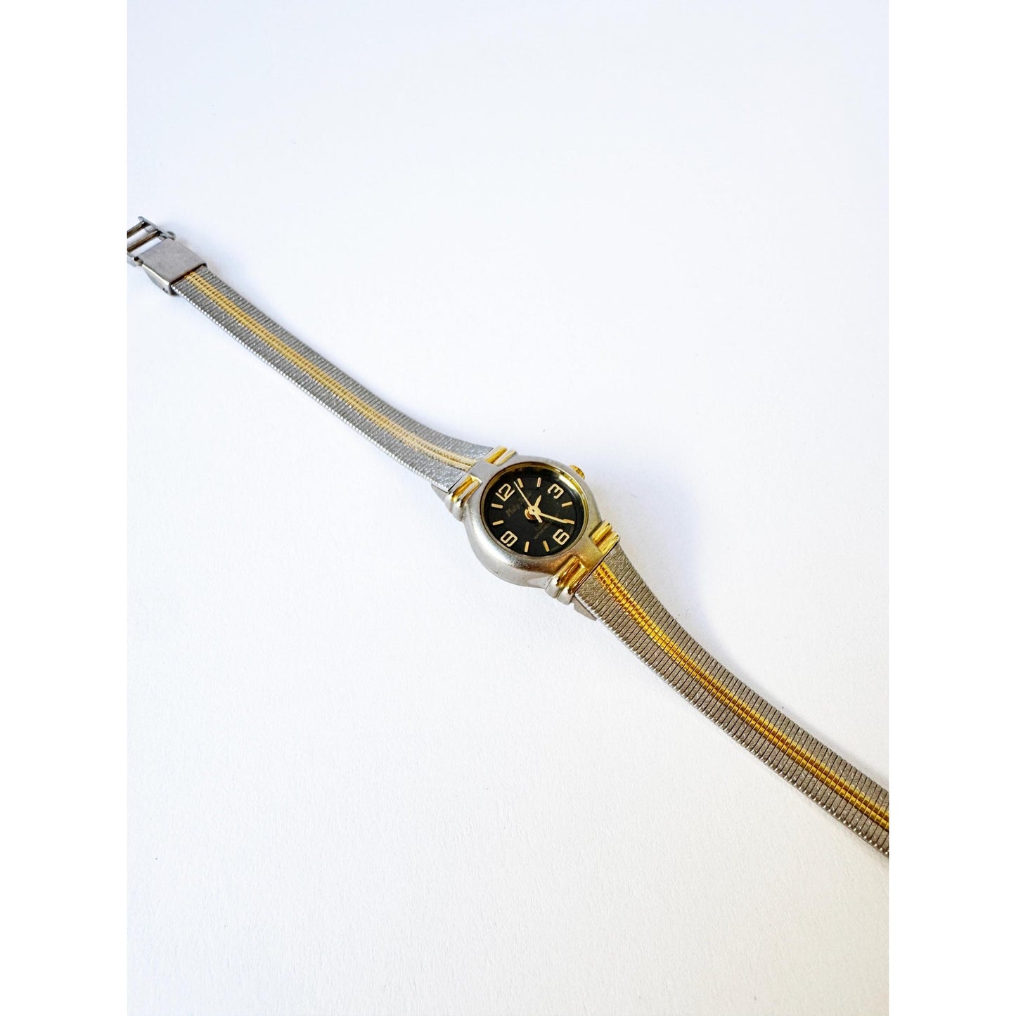 Vintage Two Toned Watch with Black Face l Philip Persio
