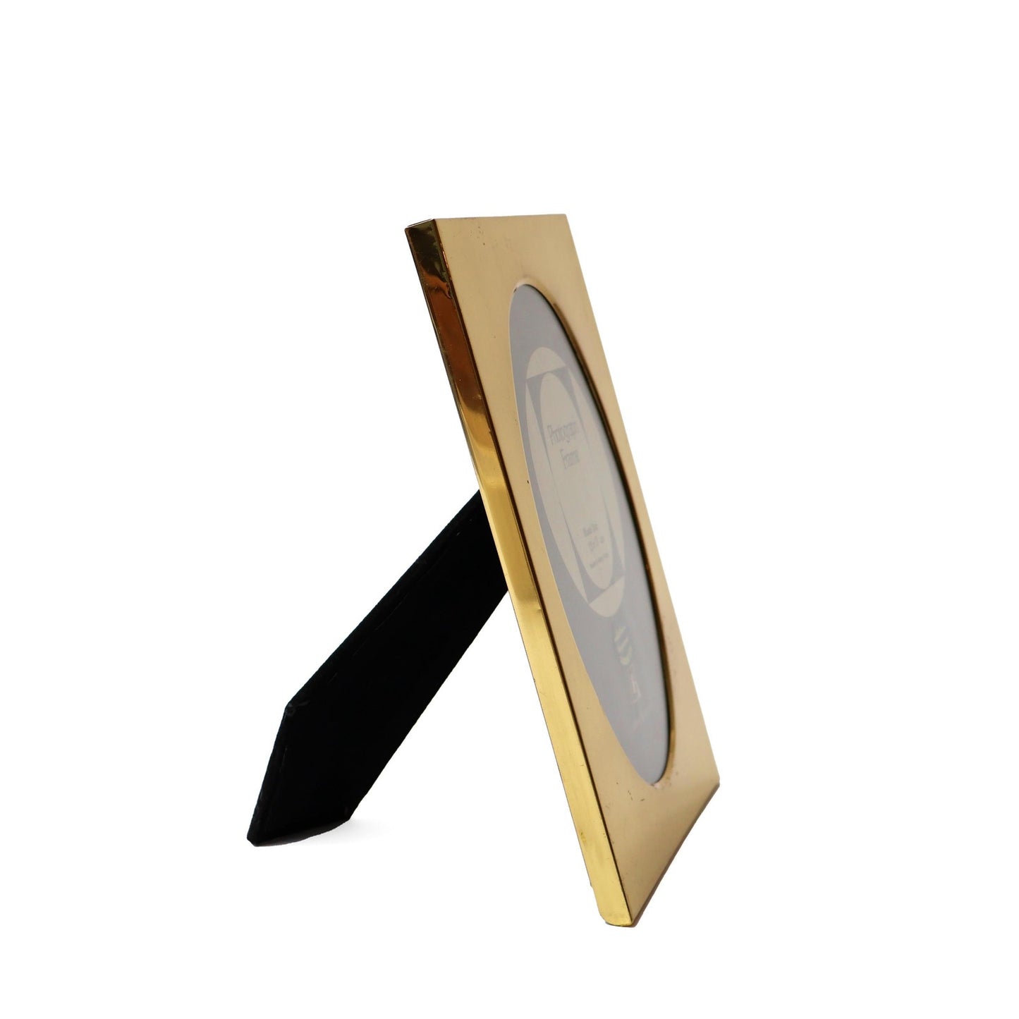 Vintage Brass 5.5" x 7.5" Picture Frame: Modernist Gold Tabletop Decor