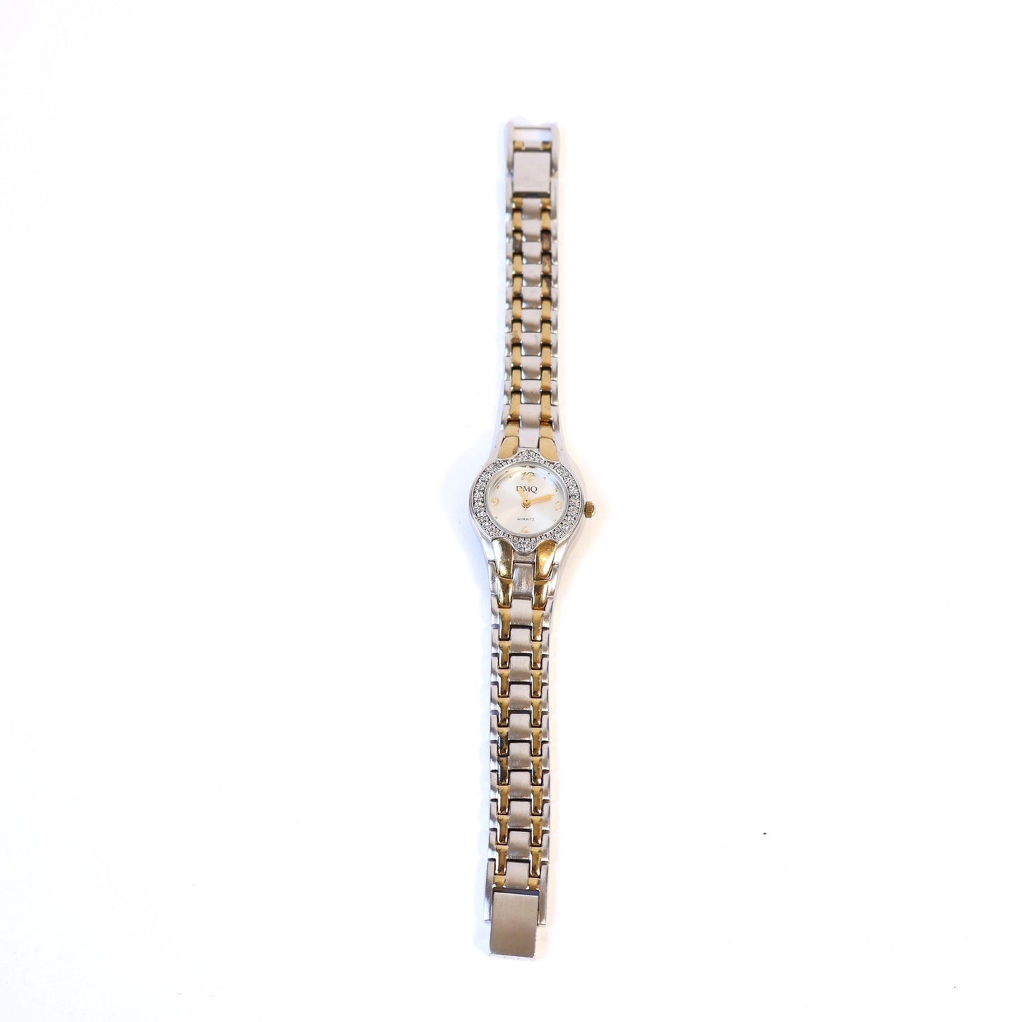 Vintage Two-Toned Watch with Metallic Round Face | DMQ