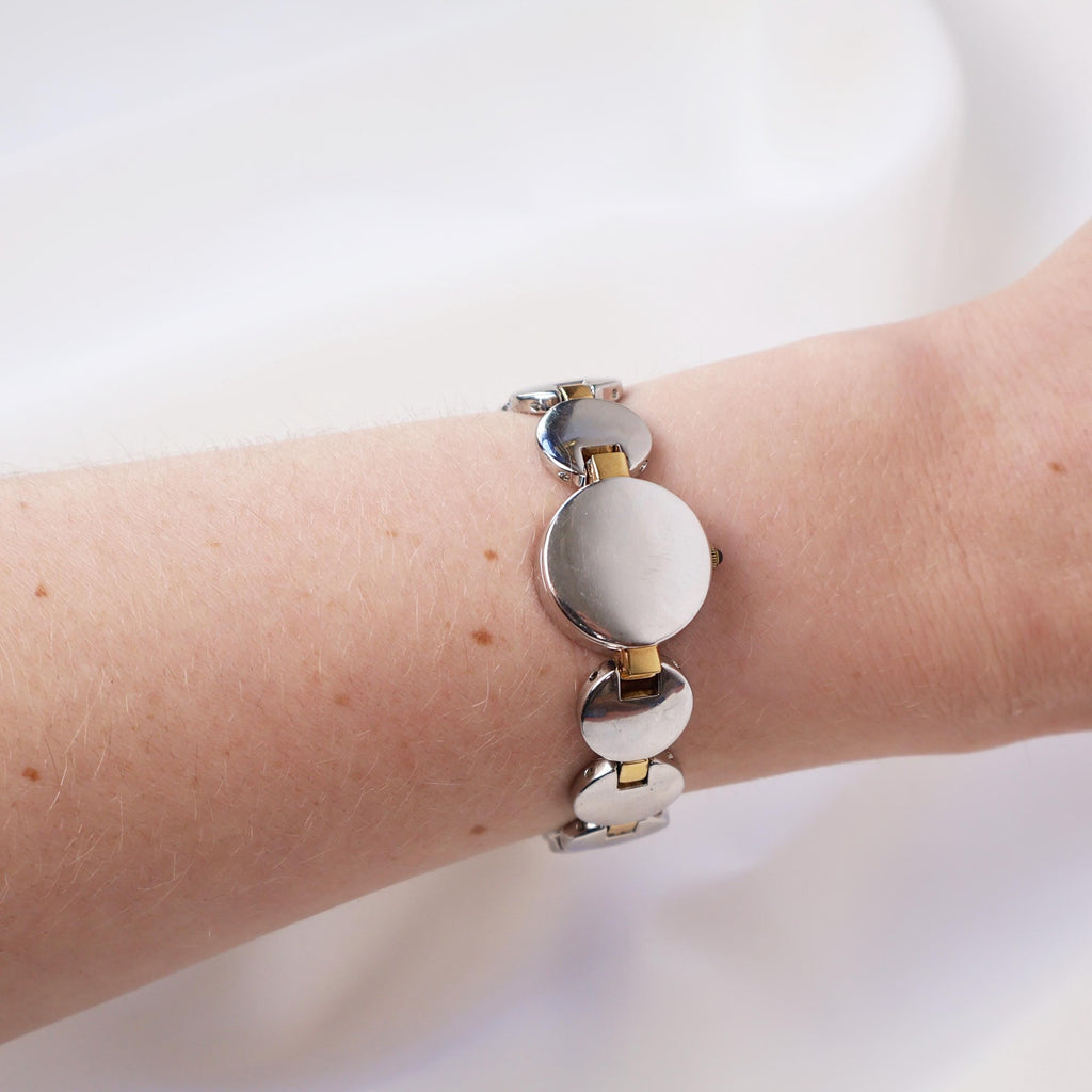 Vintage Two Tone Anne Klein Cocktail Watch With Peak a Boo Face