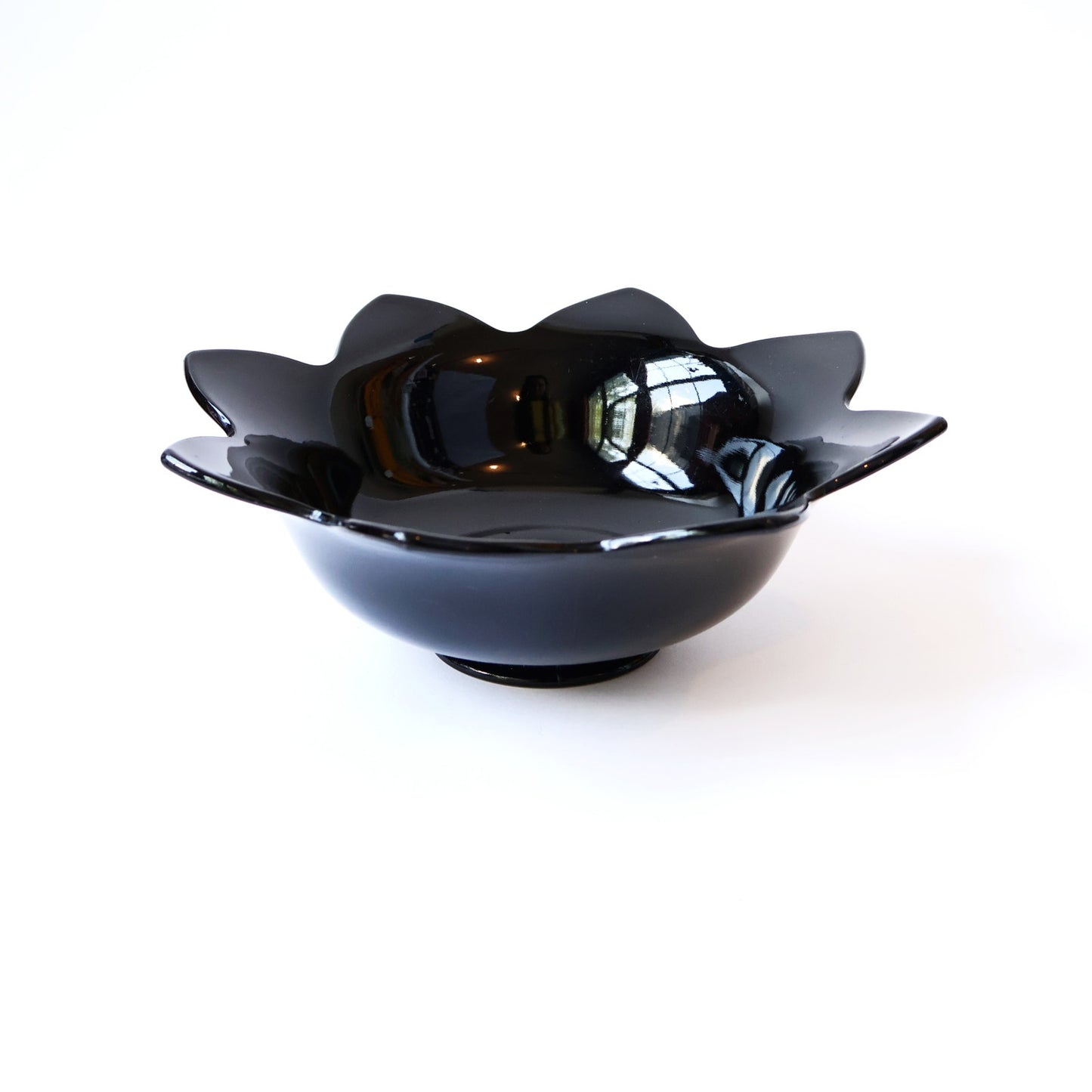 Vintage Black Petal Bowl | Modernist Fruit Bowl