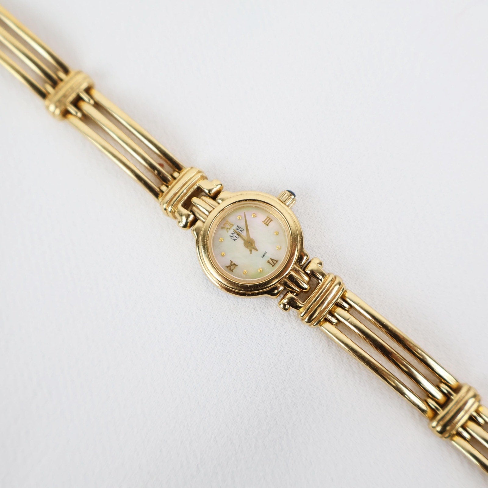 Vintage Gold Tone Anne Klein Watch with Mother of Pearl Face