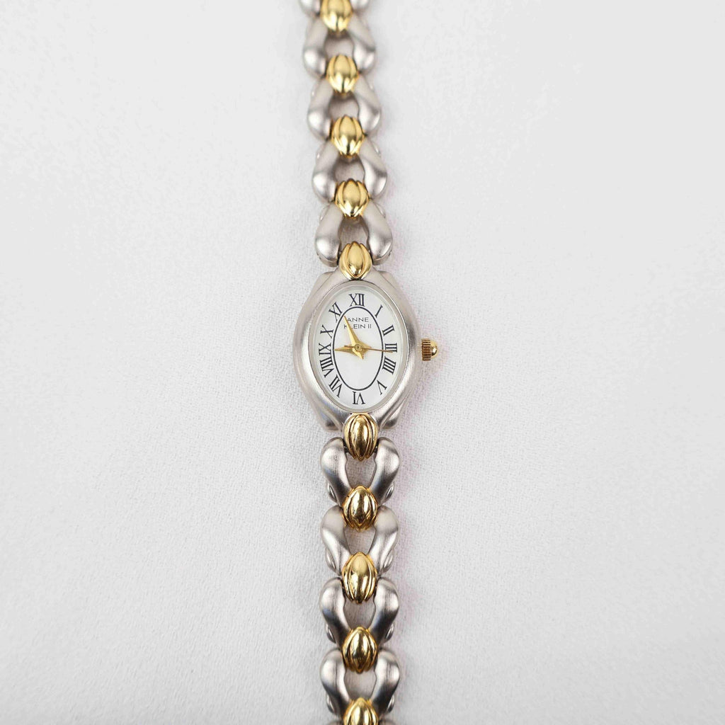 Vintage Anne Klein Oval Face Watch – Two Tone Bracelet (Working Battery)
