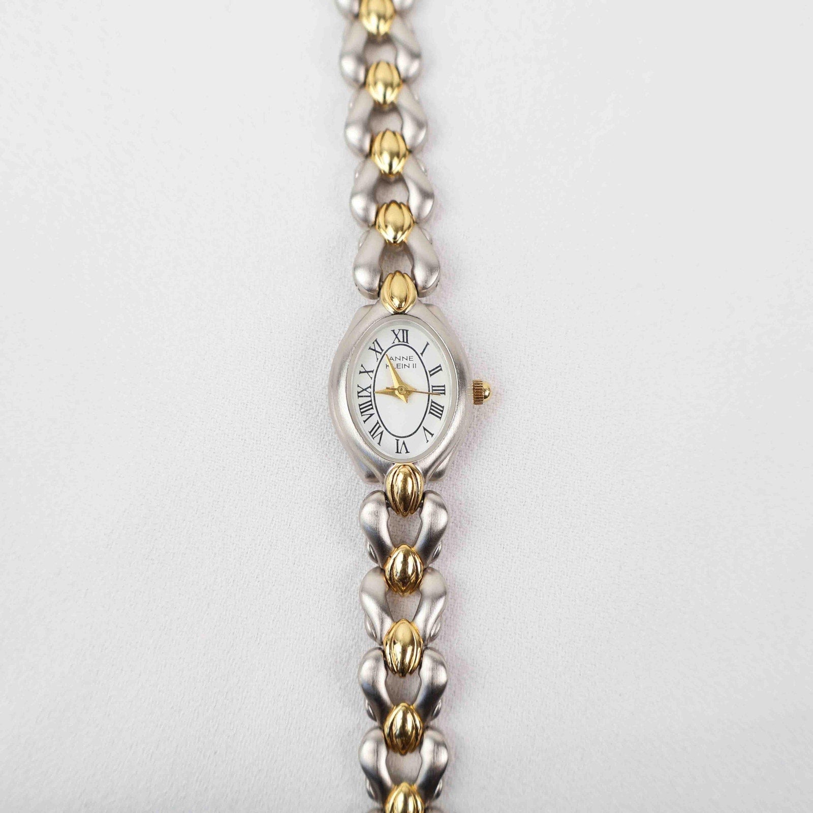 Vintage Anne Klein Oval Face Watch – Two Tone Bracelet (Working Battery)