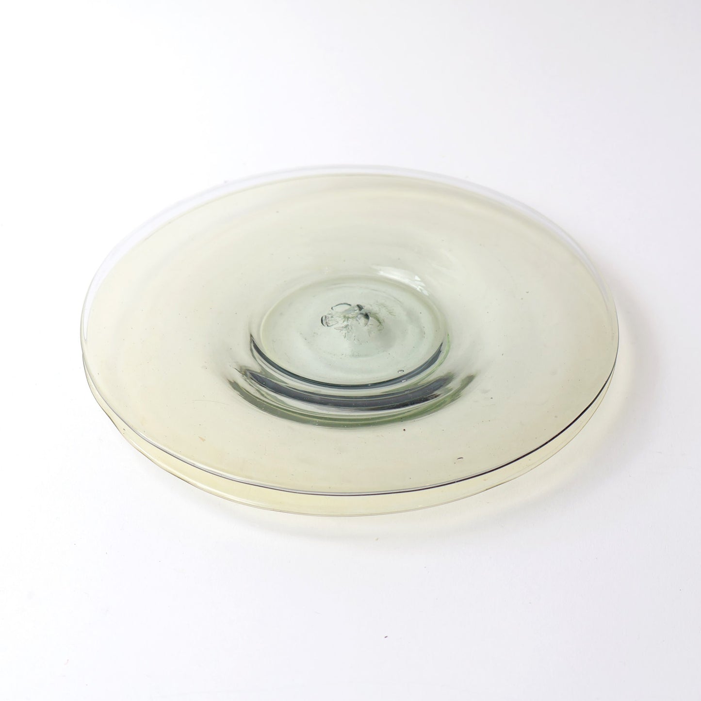 Vintage Clear Handblown Set of 2 Modernist Plates