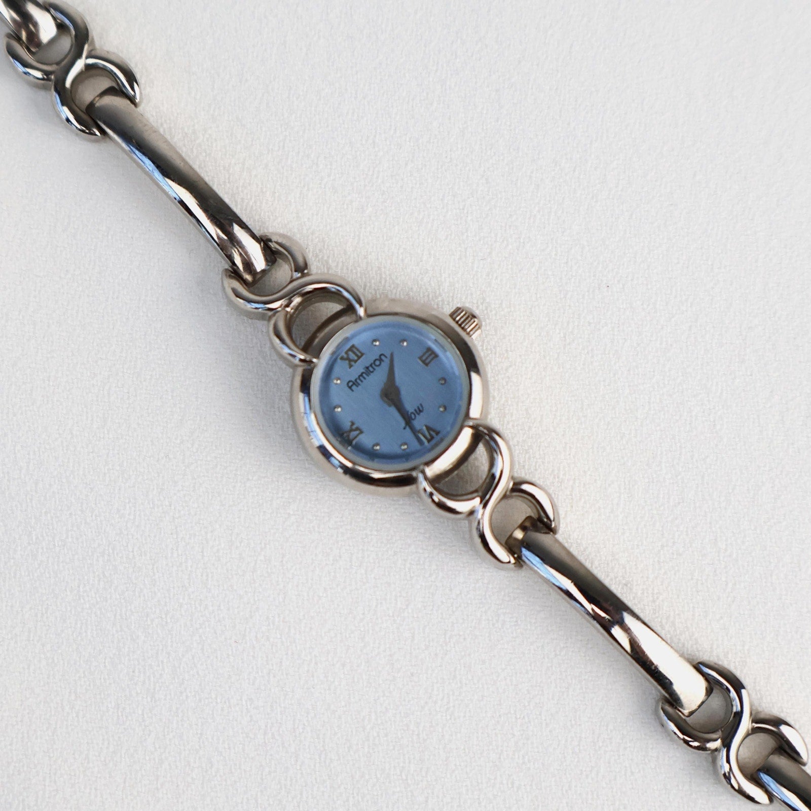 Vintage Armitron Bracelet Watch with Light Blue Face