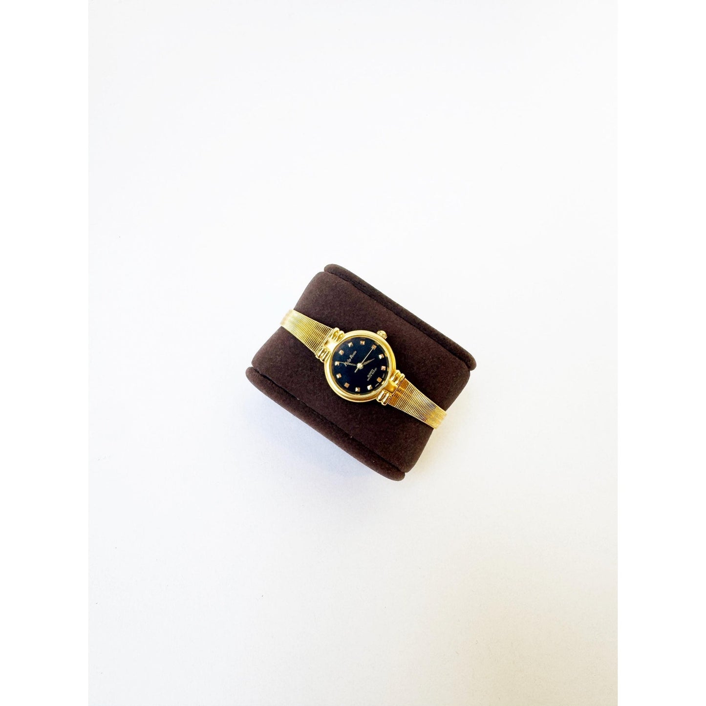 Vintage Gold Watch with Black Face l Philip Persio