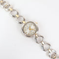 Vintage Two Tone Liz Claiborne Watch with a Round Face and Chain Look