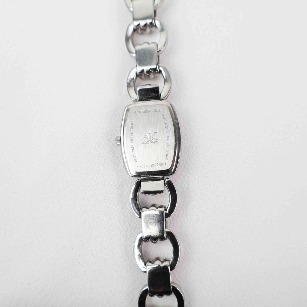 Vintage Anne Klein Rectangle Face Watch – Silver Tone Bracelet (Working Battery)
