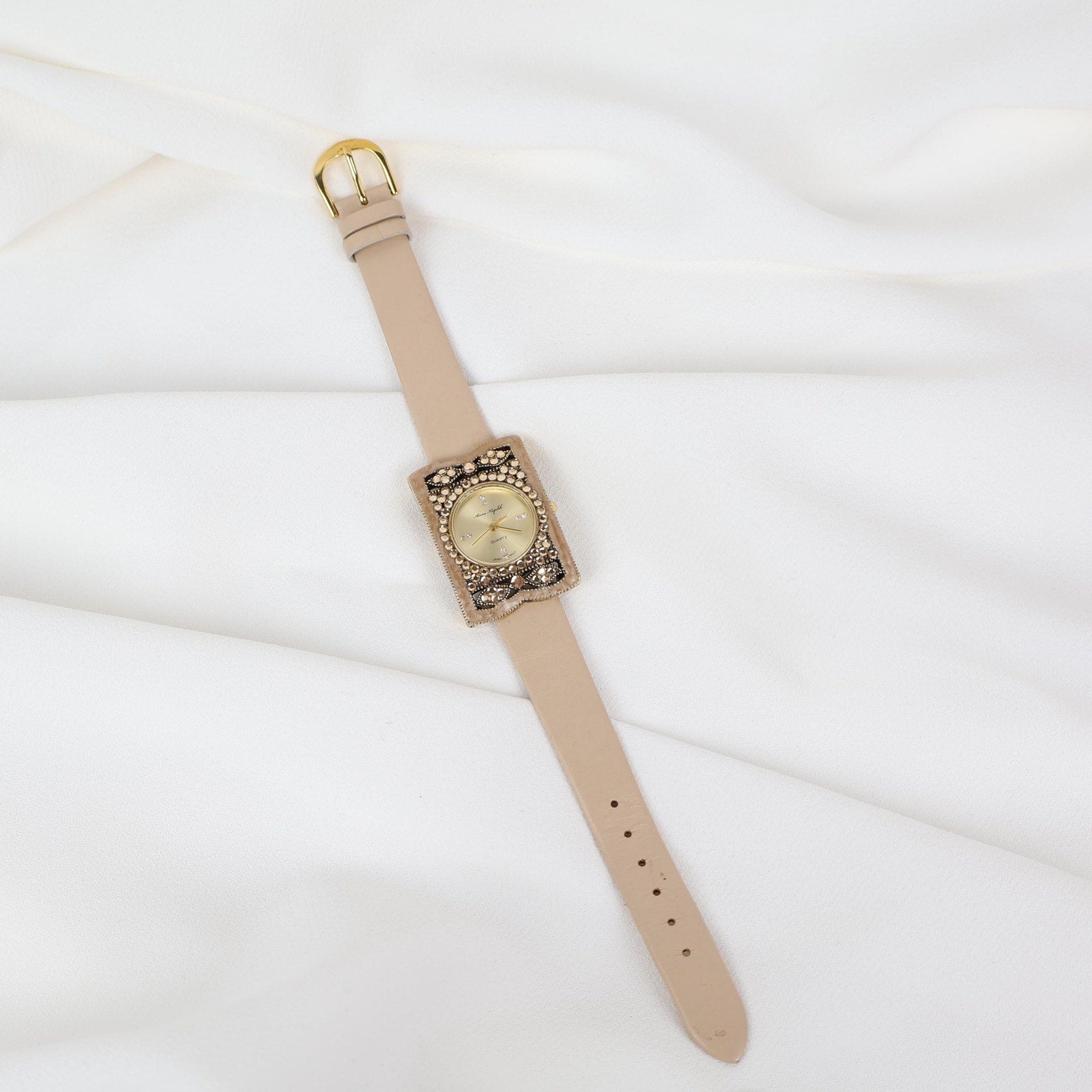 Vintage Anne Koplik Watch with Nude Leather Strap