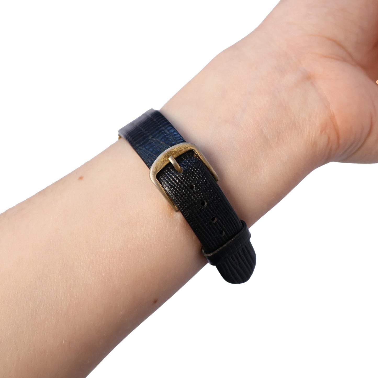 Vintage Gold Tone Day and Night Circle Face Watch with Leather Band | EXACTLY