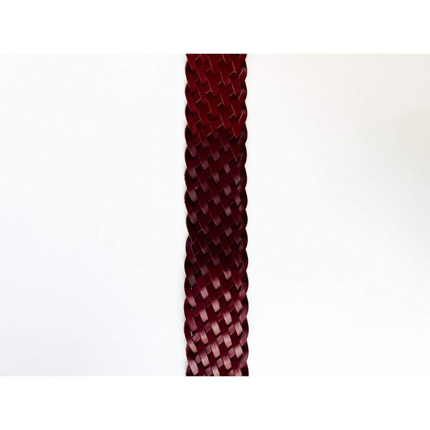 Vintage Maroon Genuine Leather Woven Belt