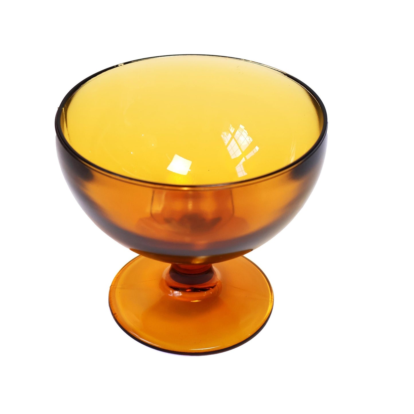 Vintage Amber Ice Cream Dish